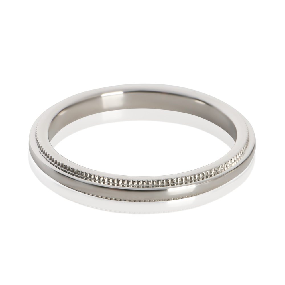 Tiffany & Co. Platinum 2mm Milgrain Band - Picture 3 of 5